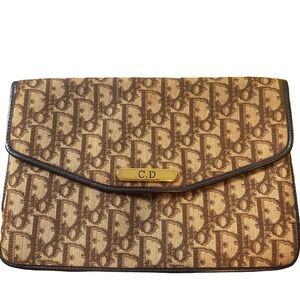 Dior Tan and Brown Monogram Wristlet